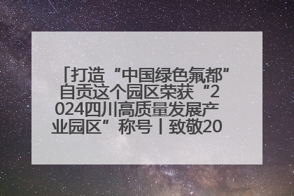 打造“中国绿色氟都” 自贡这个园区荣获“2024四川高质量发展产业园区”称号丨致敬2024经济影响力人物