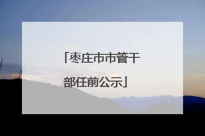 枣庄市市管干部任前公示