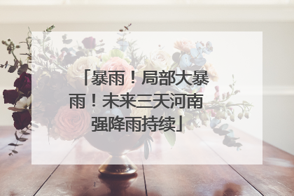 暴雨！局部大暴雨！未来三天河南强降雨持续