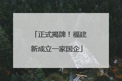 正式揭牌！福建新成立一家国企