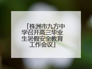 株洲市九方中学召开高三毕业生暑假安全教育工作会议