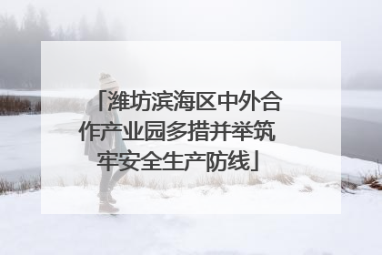 潍坊滨海区中外合作产业园多措并举筑牢安全生产防线