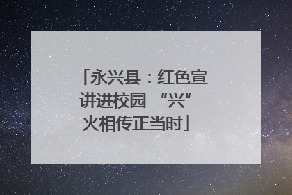 永兴县：红色宣讲进校园 “兴”火相传正当时