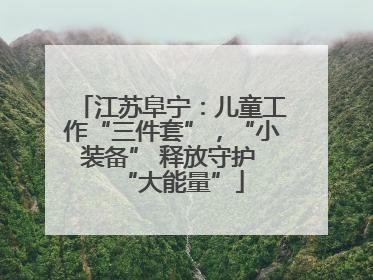 江苏阜宁：儿童工作“三件套”，“小装备” 释放守护 “大能量”