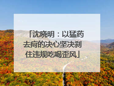 沈晓明：以猛药去疴的决心坚决刹住违规吃喝歪风