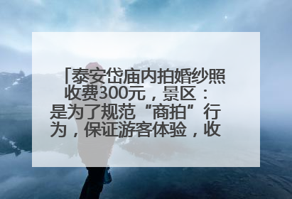 泰安岱庙内拍婚纱照收费300元，景区：是为了规范“商拍”行为，保证游客体验，收取费用全部上交国库