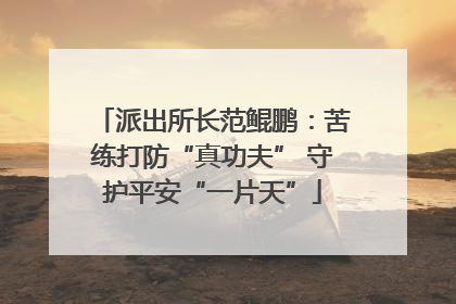 派出所长范鲲鹏：苦练打防“真功夫” 守护平安“一片天”