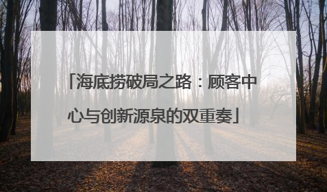 海底捞破局之路：顾客中心与创新源泉的双重奏