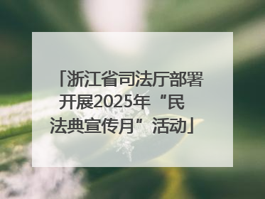 浙江省司法厅部署开展2025年“民法典宣传月”活动