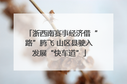 浙西南赛事经济借“路”腾飞 山区县驶入发展“快车道”