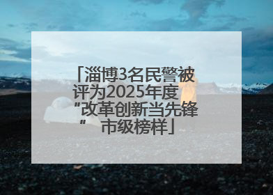 淄博3名民警被评为2025年度“改革创新当先锋” 市级榜样