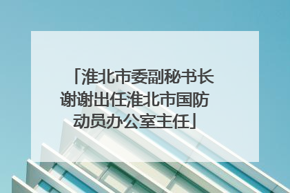 淮北市委副秘书长谢谢出任淮北市国防动员办公室主任