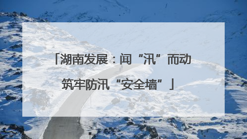 湖南发展：闻“汛”而动 筑牢防汛“安全墙”