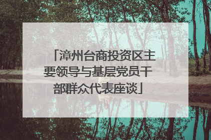 漳州台商投资区主要领导与基层党员干部群众代表座谈