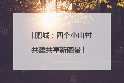 肥城：四个小山村共建共享新图景