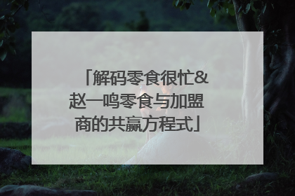 解码零食很忙&赵一鸣零食与加盟商的共赢方程式