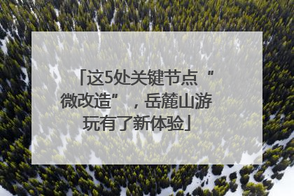 这5处关键节点“微改造”，岳麓山游玩有了新体验