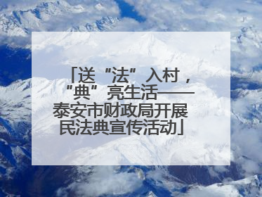 送“法”入村，“典”亮生活——泰安市财政局开展民法典宣传活动