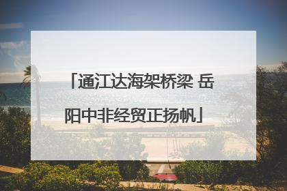 通江达海架桥梁 岳阳中非经贸正扬帆