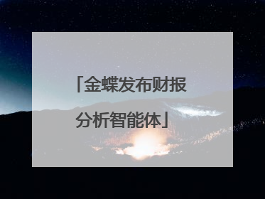 金蝶发布财报分析智能体