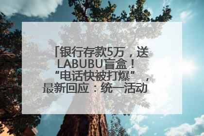 银行存款5万，送LABUBU盲盒！“电话快被打爆”，最新回应：统一活动，进货渠道不清楚