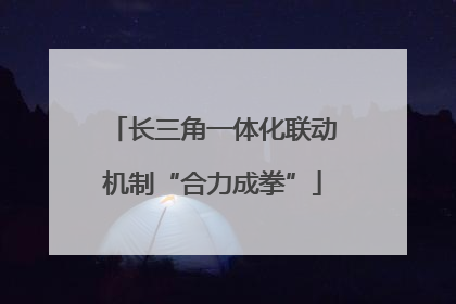 长三角一体化联动机制“合力成拳”