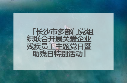 长沙市多部门党组织联合开展关爱企业残疾员工主题党日暨助残日特别活动