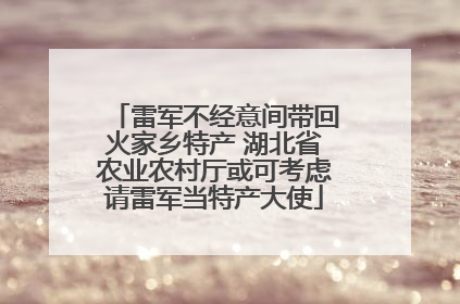 雷军不经意间带回火家乡特产 湖北省农业农村厅或可考虑请雷军当特产大使