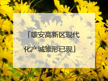 雄安高新区现代化产城雏形已现