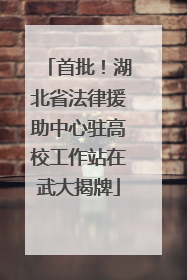 首批！湖北省法律援助中心驻高校工作站在武大揭牌