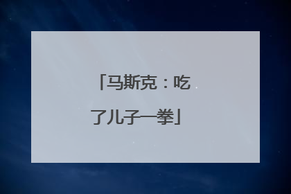 马斯克：吃了儿子一拳