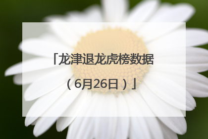 龙津退龙虎榜数据（6月26日）