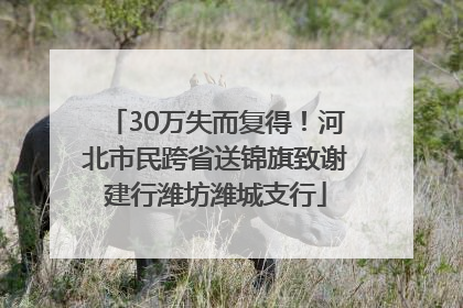 30万失而复得！河北市民跨省送锦旗致谢建行潍坊潍城支行