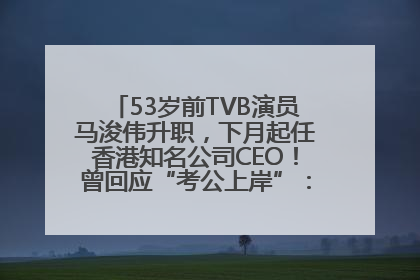 53岁前TVB演员马浚伟升职，下月起任香港知名公司CEO！曾回应“考公上岸”：真不是公务员