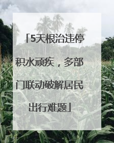 5天根治违停积水顽疾，多部门联动破解居民出行难题
