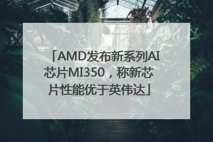AMD发布新系列AI芯片MI350，称新芯片性能优于英伟达