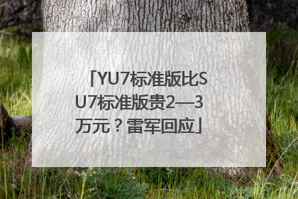 YU7标准版比SU7标准版贵2—3万元？雷军回应
